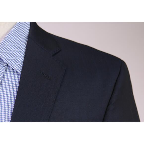 Saks Fifth Avenue Men's Modern Fit Solid Navy Blue 120's Wool Blazer Jacket 42L - Picture 4 of 10